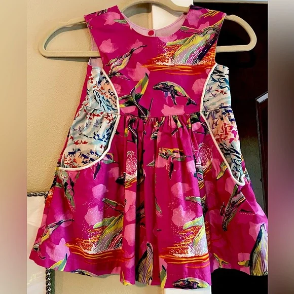 Etta Mae 5T Fit and Flare Hot Pink Cotton Whale Dress- EUC - Picture 1 of 7